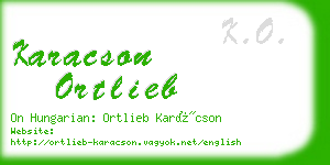 karacson ortlieb business card